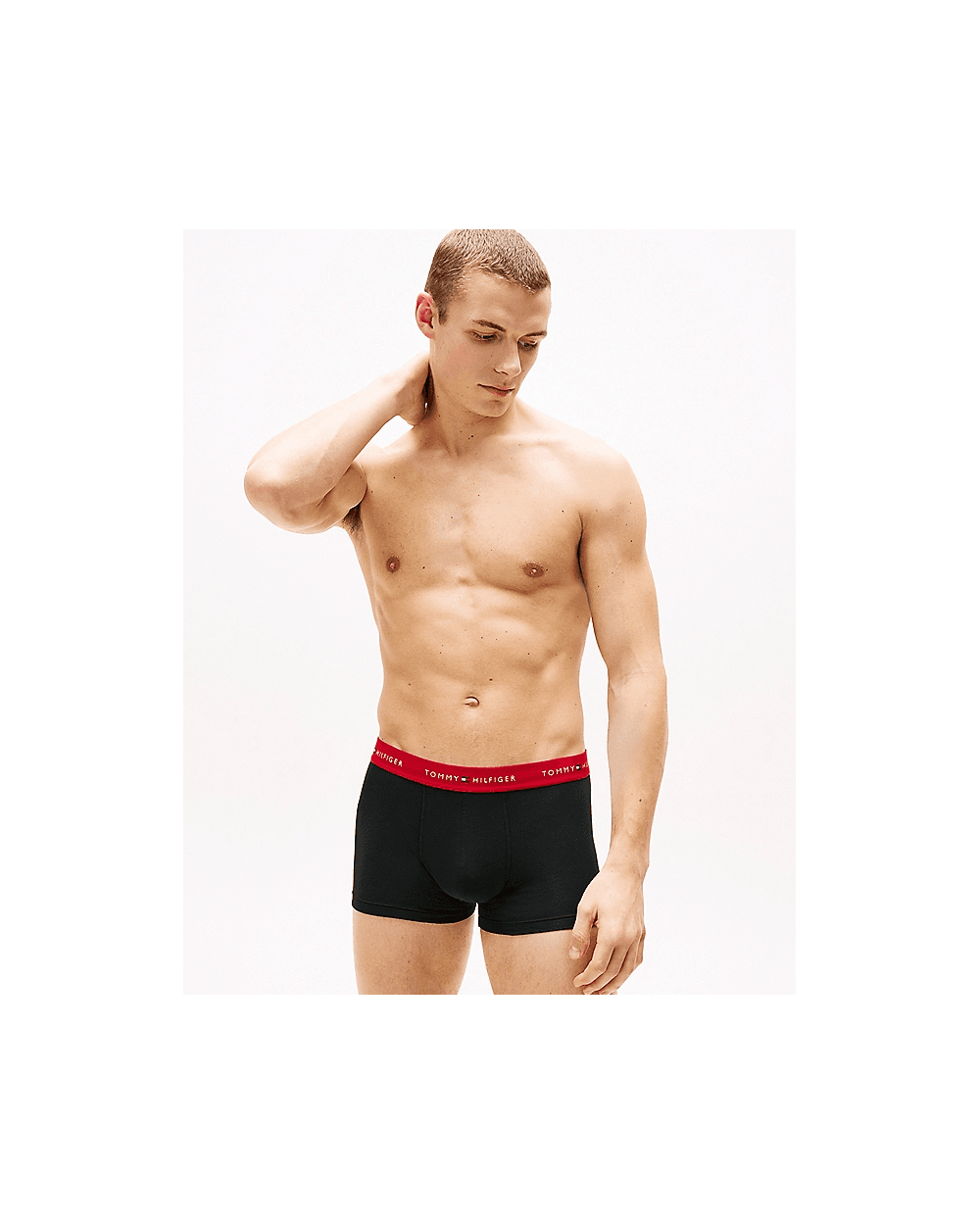 Tommy Hilfiger 3 Pack Mens Colour Waistband Trunks - Deep Indigo/Primary Red/Utility Olive