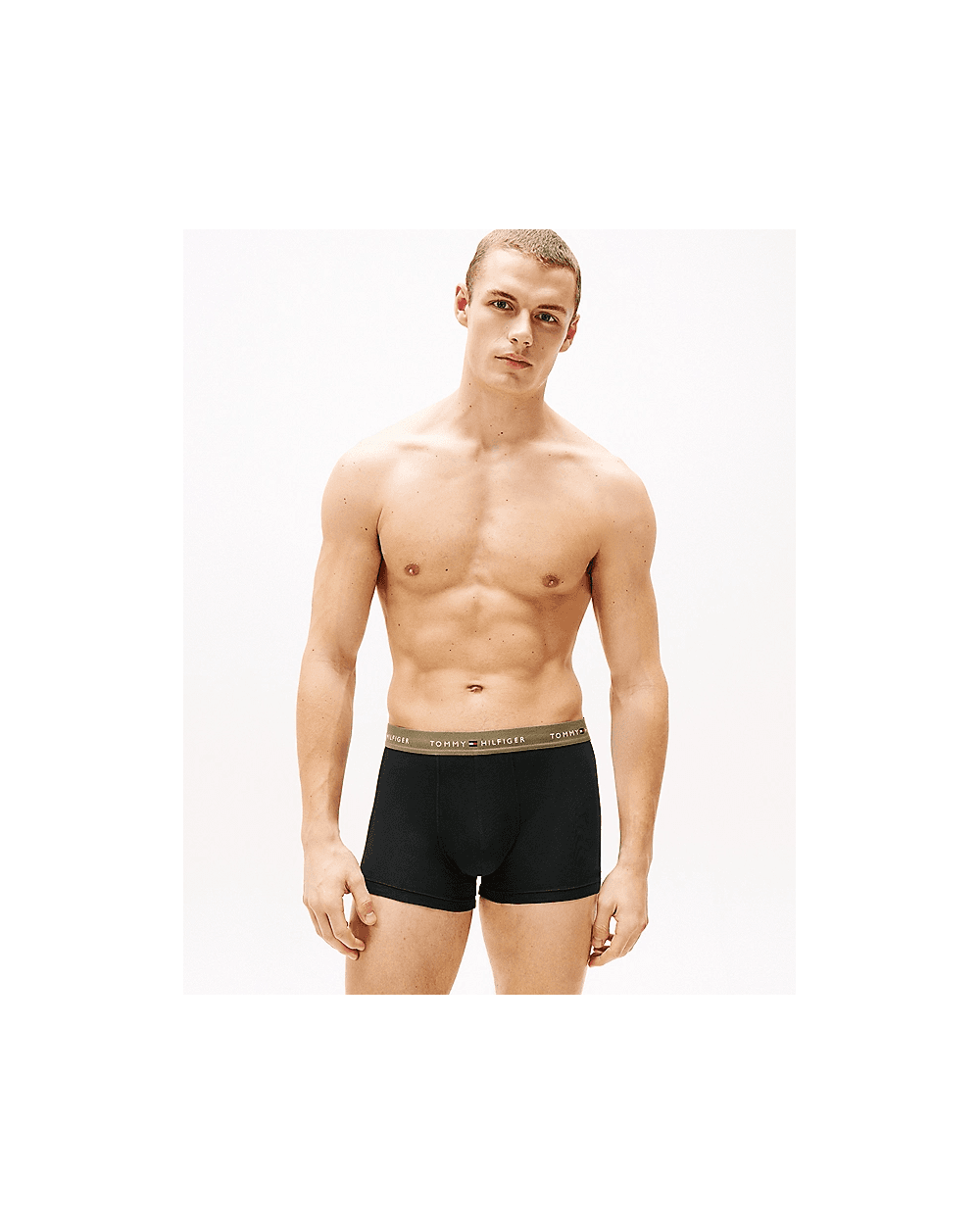 Tommy Hilfiger 3 Pack Mens Colour Waistband Trunks - Deep Indigo/Primary Red/Utility Olive