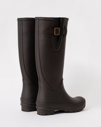 Joules Houghton Womens Adjustable Tall Wellies - Chocolate Brown