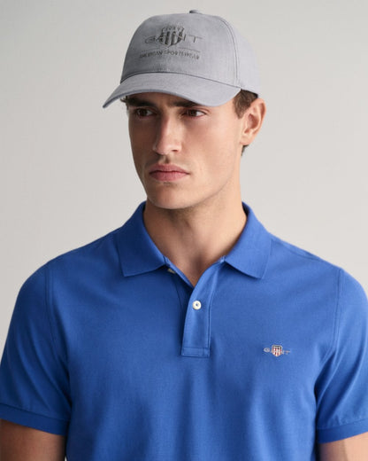 GANT Mens Regular Fit Short Sleeve Shield Logo Pique Polo - 407 Rich Blue