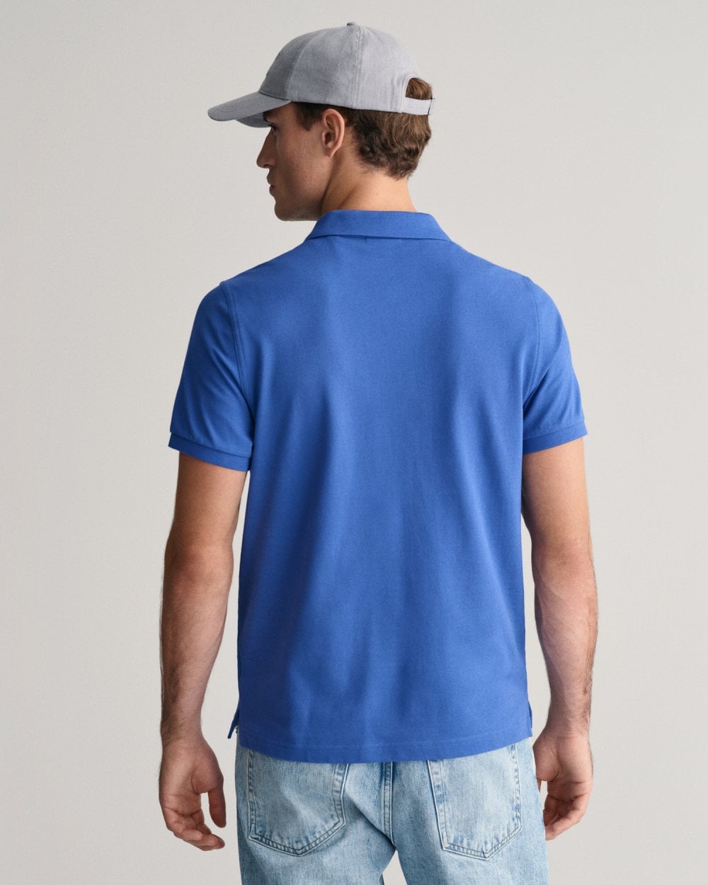 GANT Mens Regular Fit Short Sleeve Shield Logo Pique Polo - 407 Rich Blue