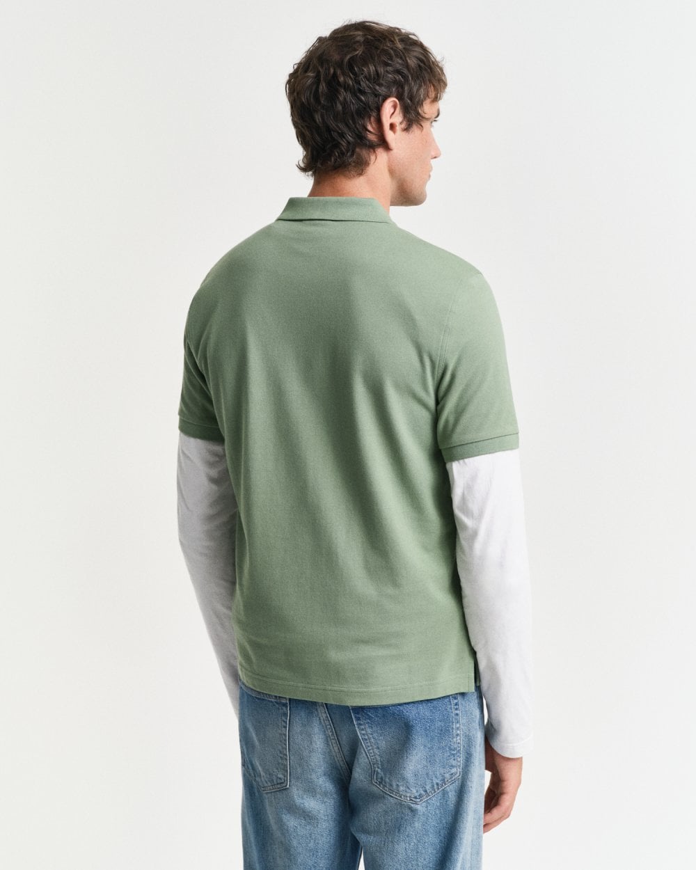GANT Mens Regular Fit Short Sleeve Shield Logo Pique Polo - 362 Kalamata Green