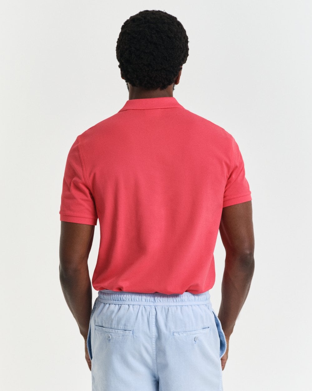GANT Mens Regular Fit Short Sleeve Shield Logo Pique Polo - 648 Watermelon Red