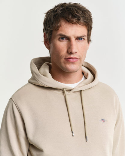 GANT Mens Regular Fit Shield Logo Pullover Hoodie - 277 Dry Sand
