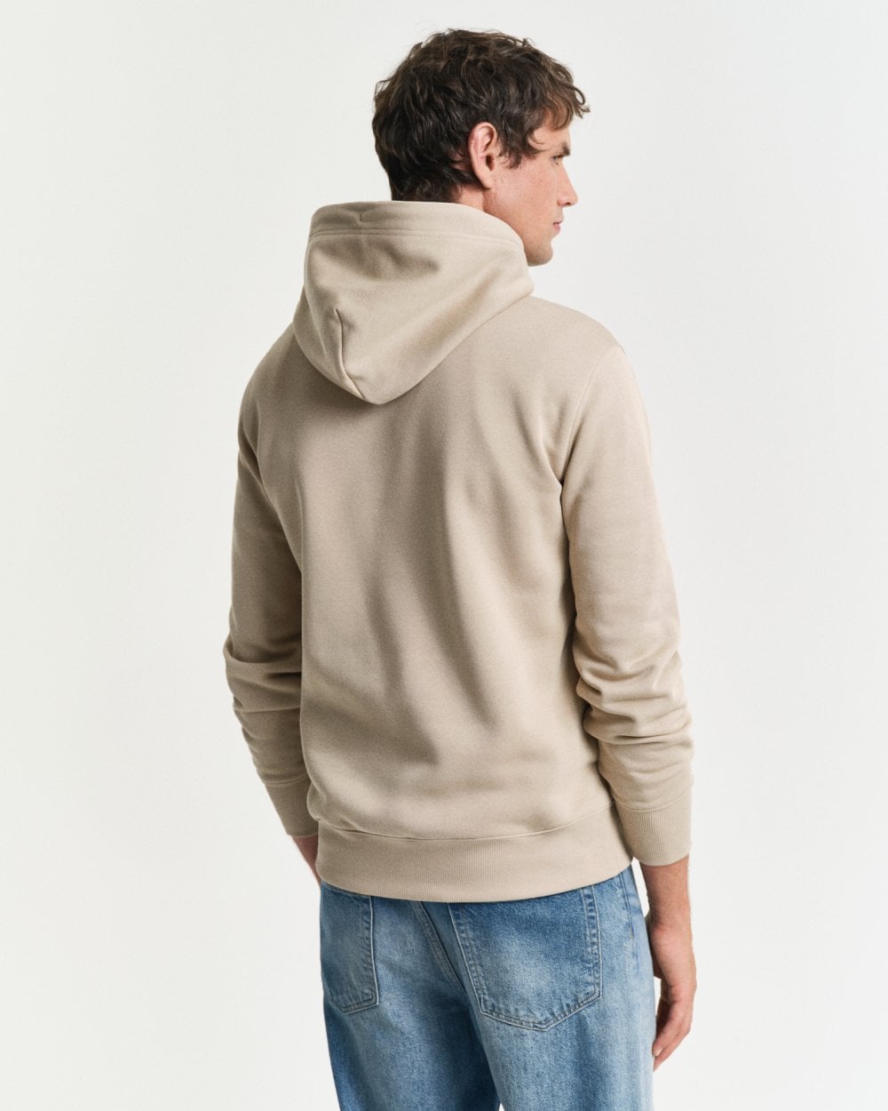 GANT Mens Regular Fit Shield Logo Pullover Hoodie - 277 Dry Sand