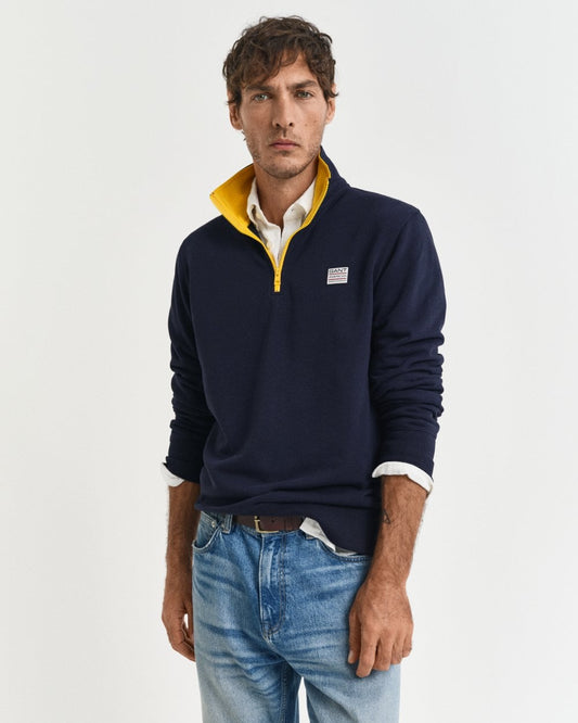 GANT GANT Mens Contrast Half Zip Sweatshirt