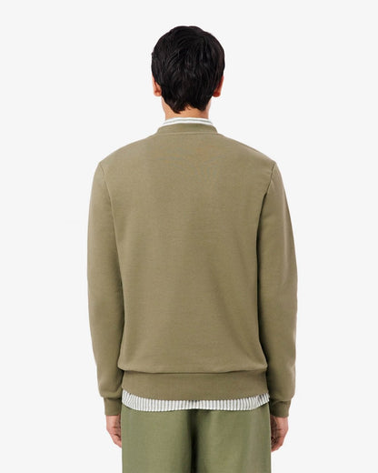 Lacoste Mens Crew Neck Fleece Sweatshirt - Khaki BMY