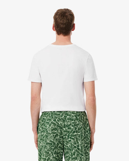 Lacoste Mens 3-Pack Plain Mens T-Shirts - White 001
