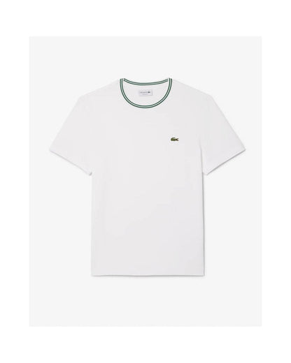 Lacoste Contrast Collar Mens T- Shirt - White 001