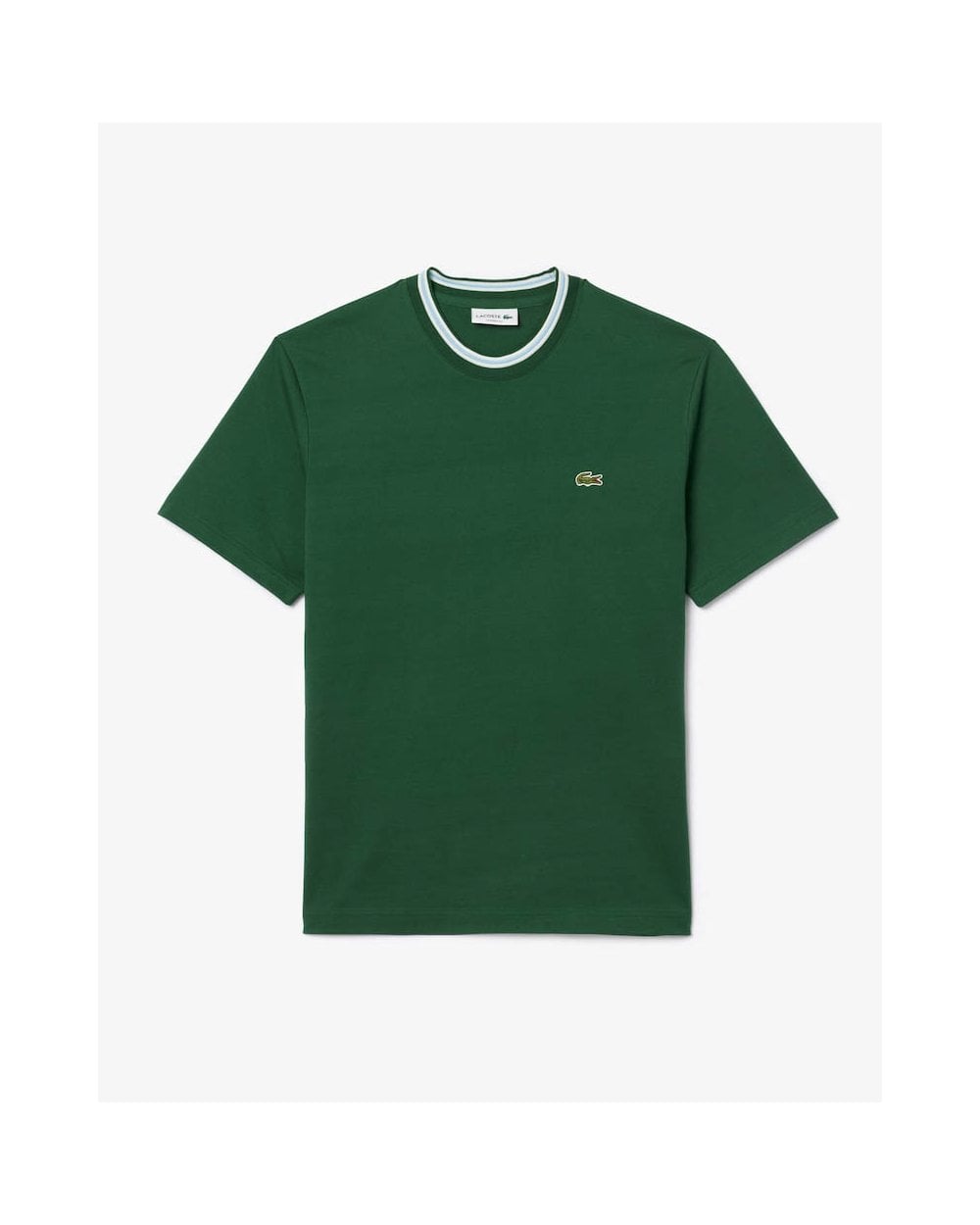 Lacoste Contrast Collar Mens T- Shirt - Green 132