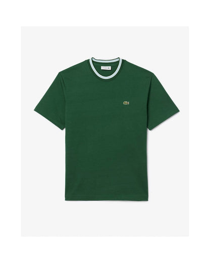 Lacoste Contrast Collar Mens T- Shirt - Green 132