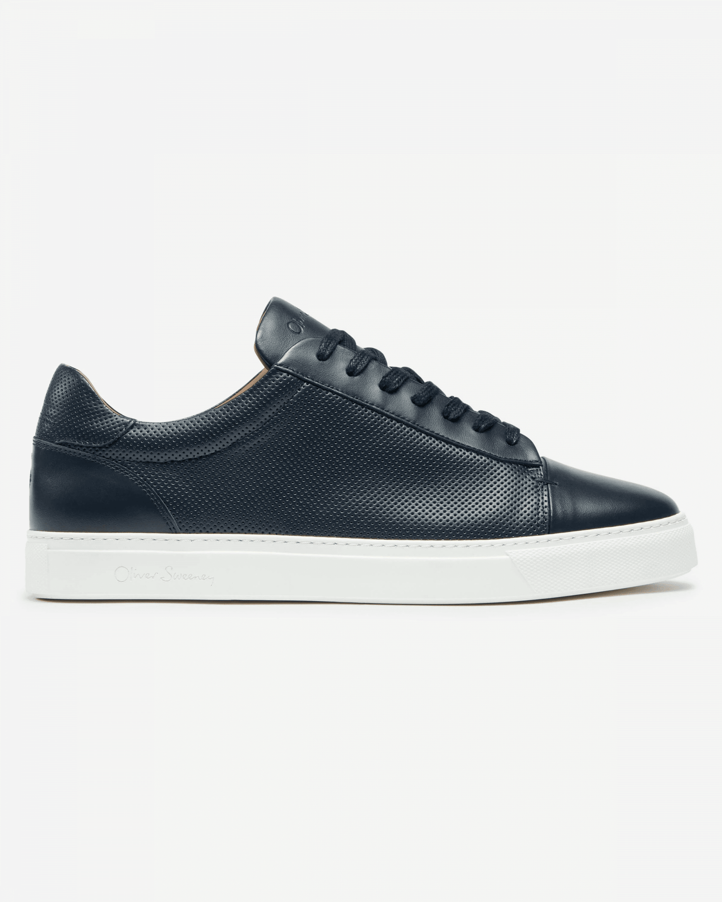 Oliver Sweeney Almada Mens Perforated Leather Trainers - Navy