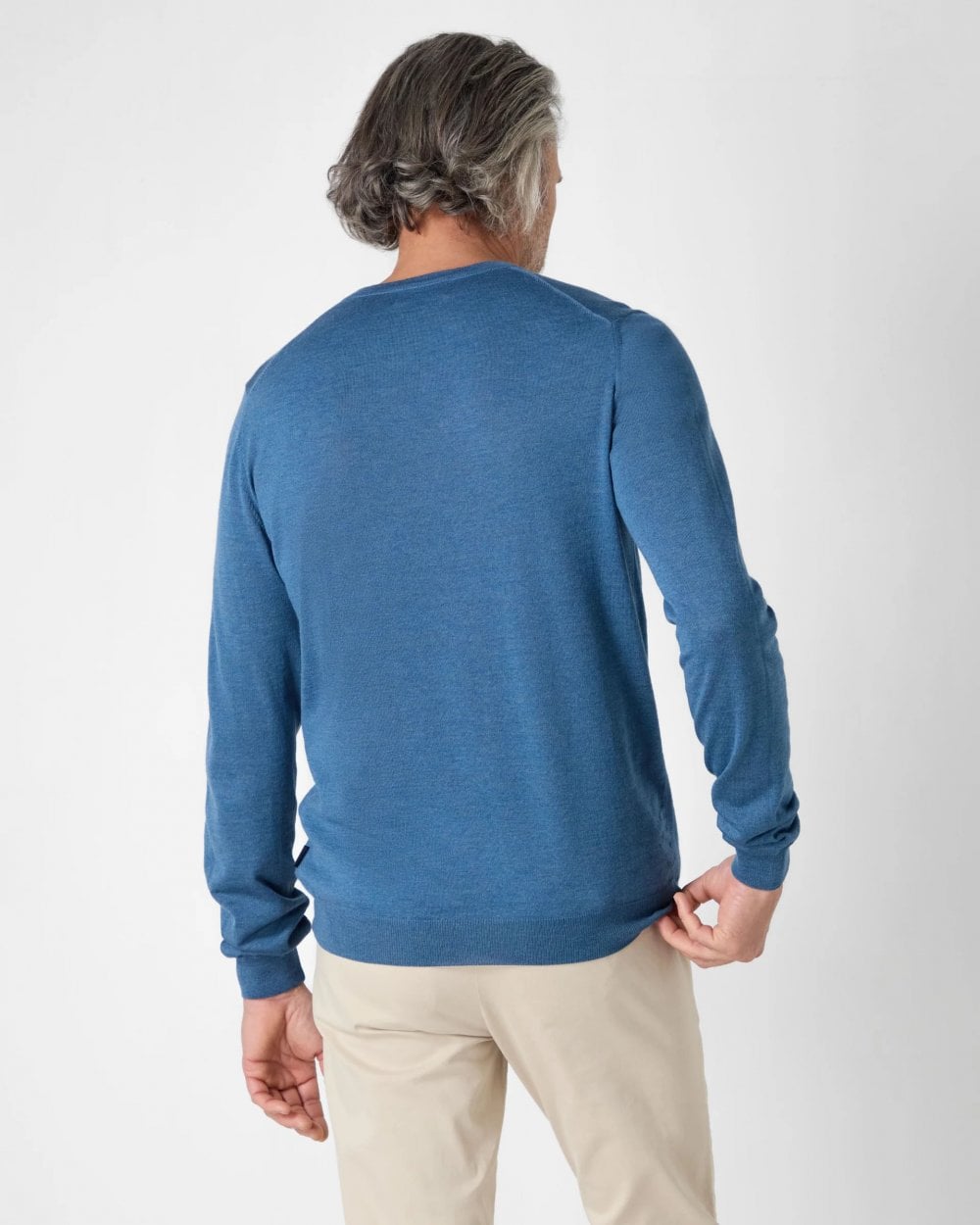 Oliver Sweeney Camber Mens Crew Neck Jumper - Mid Blue