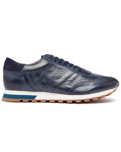 Oliver Sweeney Orjais Mens Hand Washed Calf Leather Trainers - Navy