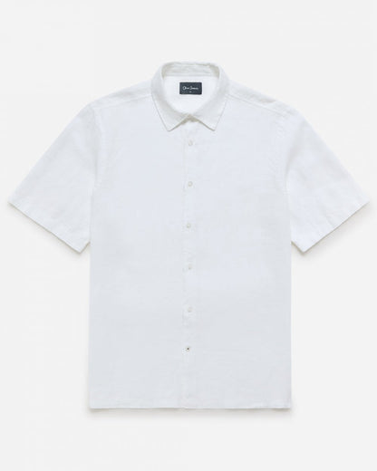 Oliver Sweeney Somerton Mens Short Sleeve Linen Shirt - White