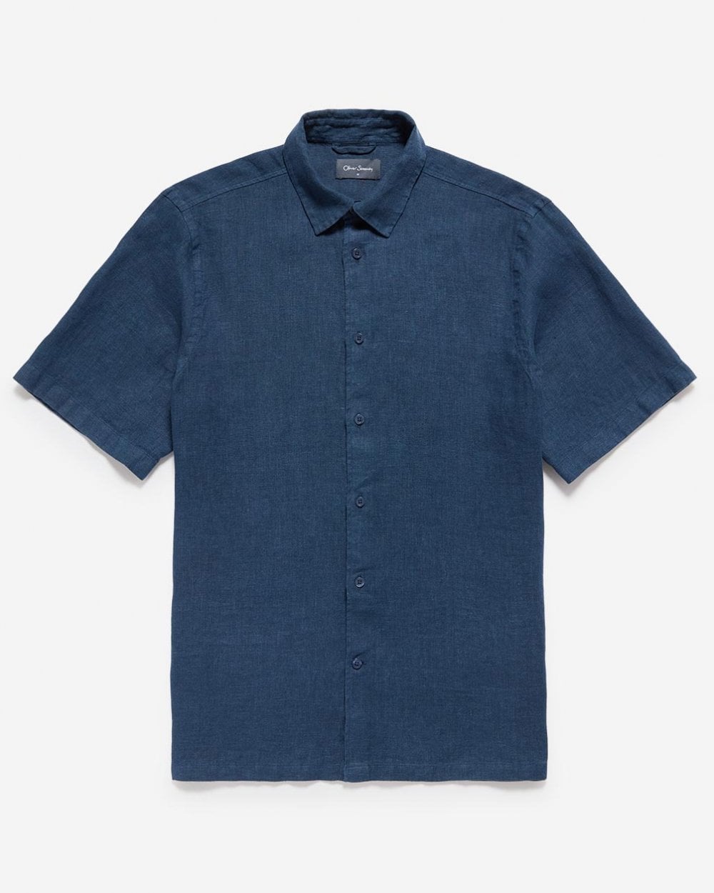 Oliver Sweeney Somerton Mens Short Sleeve Linen Shirt - Navy