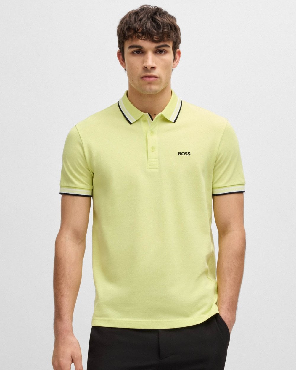 BOSS Green Paddy Contrast Mens Polo - Medium Yellow 723
