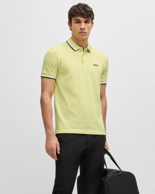 BOSS Green Paddy Contrast Mens Polo - Medium Yellow 723