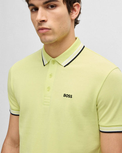 BOSS Green Paddy Contrast Mens Polo - Medium Yellow 723