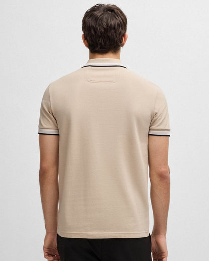 BOSS Green Paddy Contrast Mens Polo - Open Beige 284