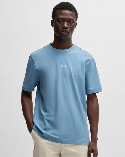 BOSS Orange TChup Mens Crew Neck Small Logo T-Shirt - Open Blue 462