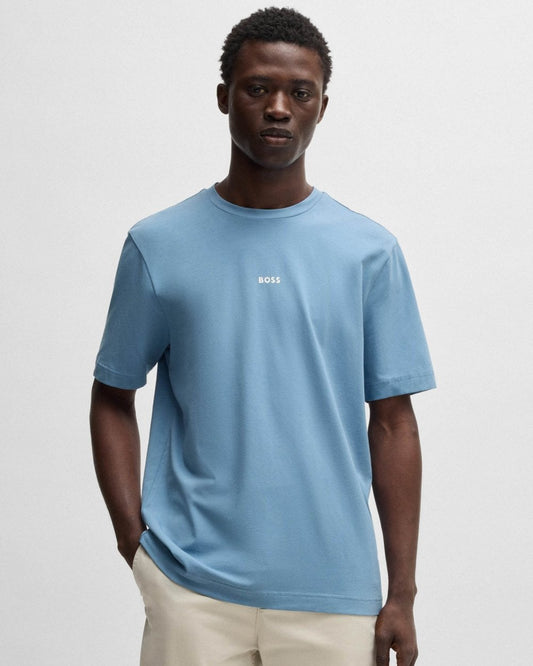 BOSS Orange TChup Mens Crew Neck Small Logo T-Shirt - Open Blue 462