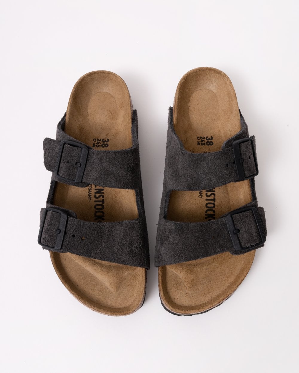 Birkenstock Arizona Suede Leather Womens Sandals - Velvet Grey
