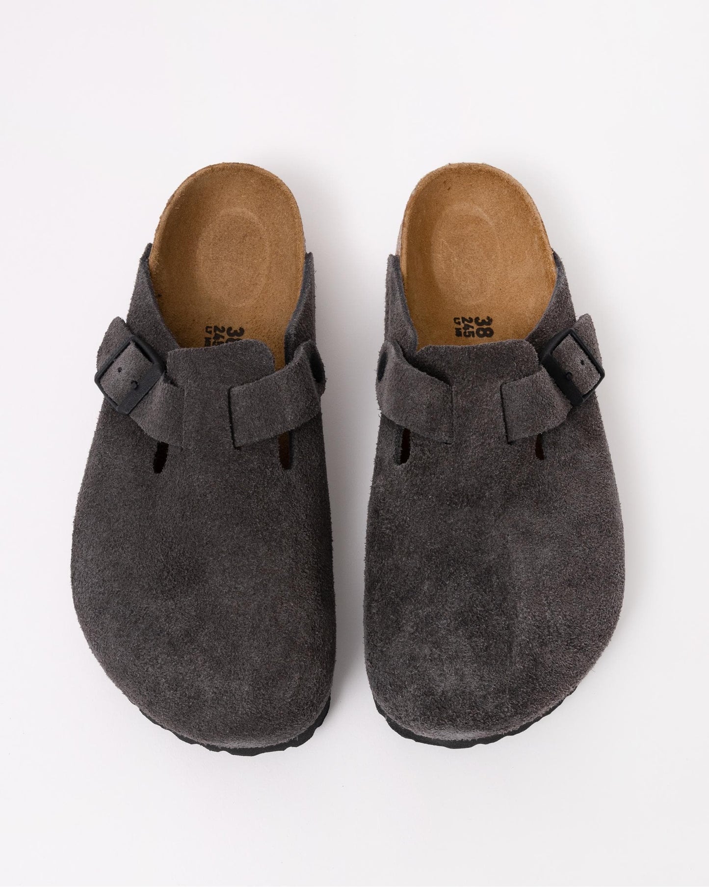 Birkenstock Boston Suede Leather Womens Clogs - Velvet Grey