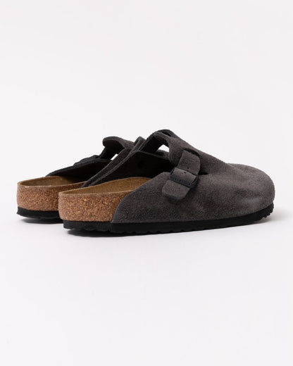 Birkenstock Boston Suede Leather Womens Clogs - Velvet Grey