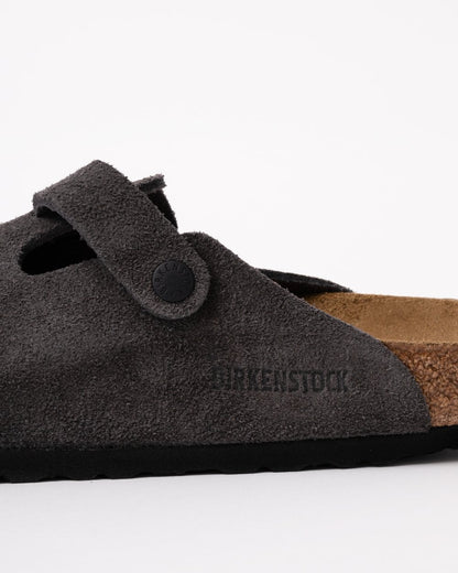 Birkenstock Boston Suede Leather Womens Clogs - Velvet Grey