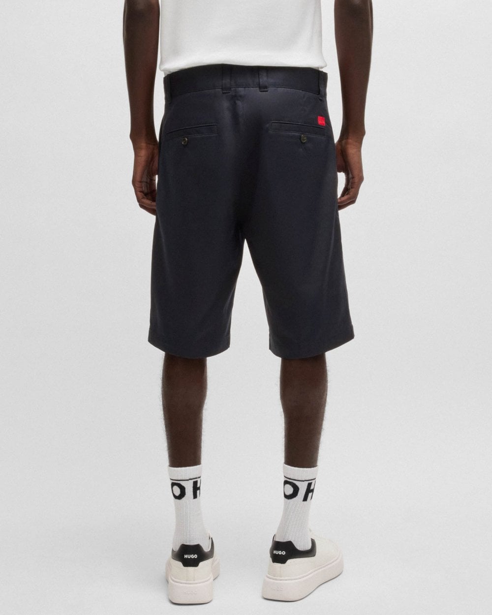 HUGO HUGO Darik241 Mens Regular-Fit Shorts with Slim Leg and Buttoned Pockets