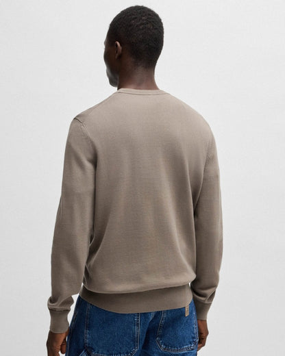 BOSS Orange Kanovano Mens Crew Neck Jumper - Open Beige 294