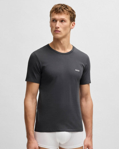 BOSS Orange RN Classic 3-Pack Mens T-Shirts - White/Green/Grey 967