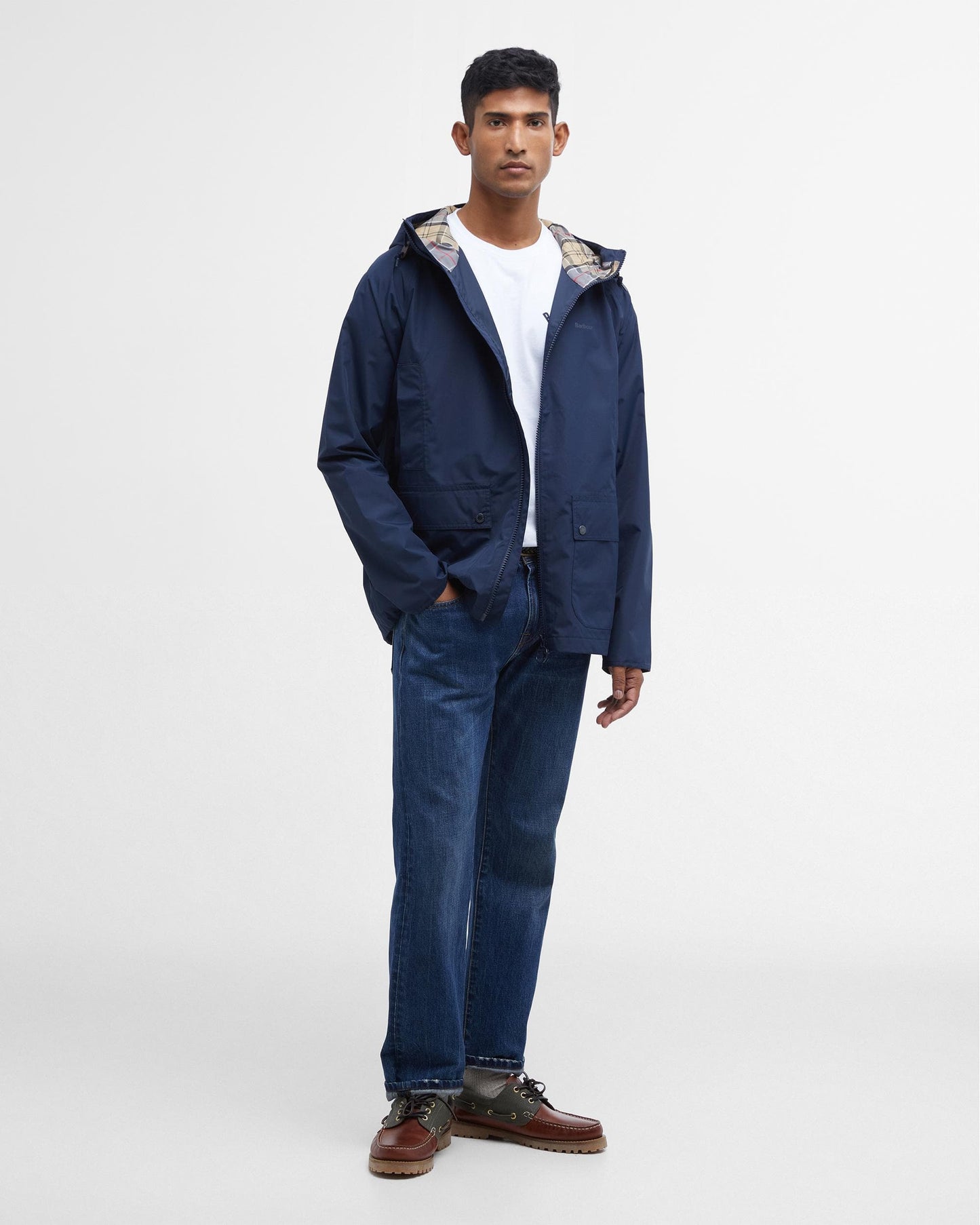 Barbour Hooded Domus Mens Waterproof Jacket - Navy/Dress