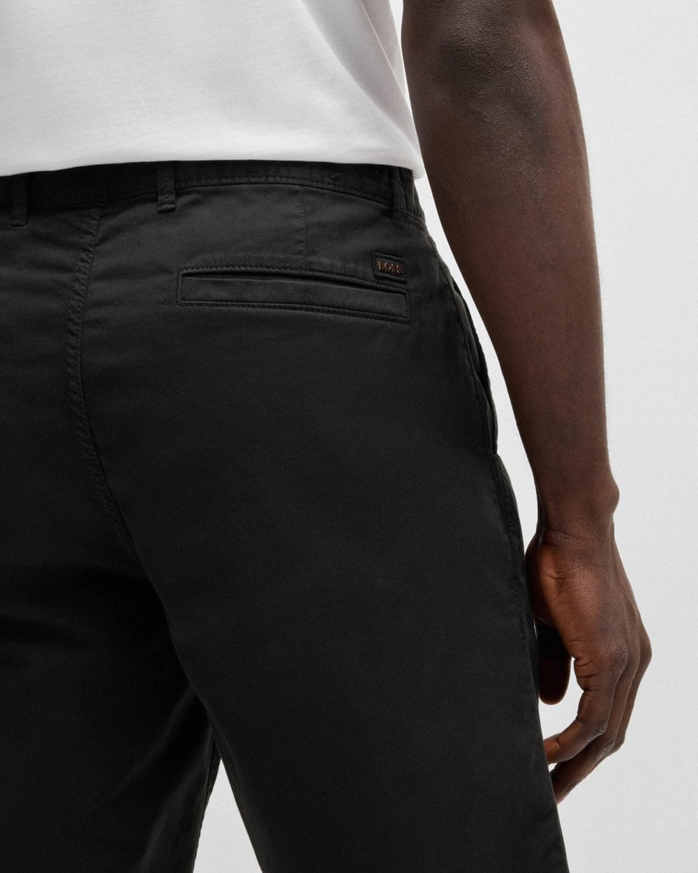 BOSS Orange Mens Slim Fit Chino Shorts in Stretch Cotton Twill - Black 001