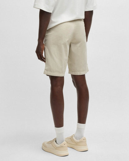 BOSS Orange Mens Slim Fit Chino Shorts in Stretch Cotton Twill - Light Beige 271