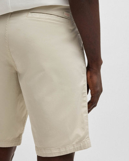 BOSS Orange Mens Slim Fit Chino Shorts in Stretch Cotton Twill - Light Beige 271