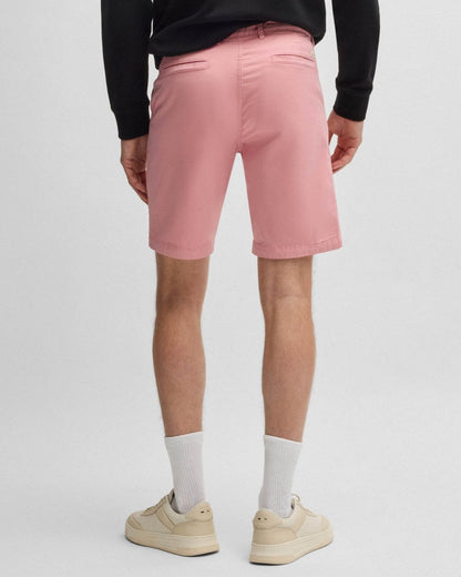 BOSS Orange Mens Slim Fit Chino Shorts in Stretch Cotton Twill - Open Pink 694