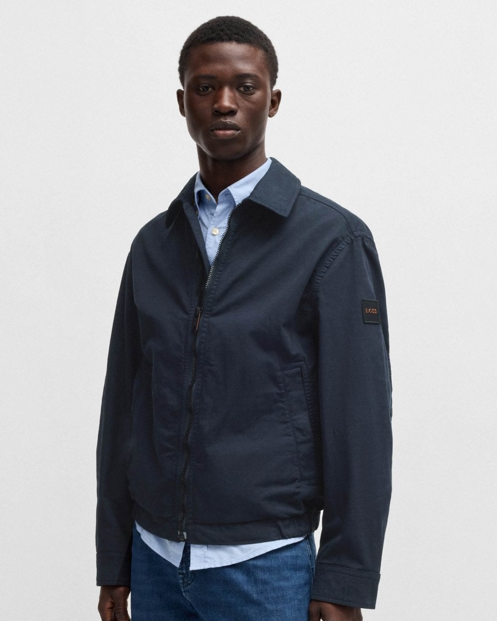 BOSS Orange BOSS Orange Ocrush-D Mens Relaxed Fit Jacket in Stretch Cotton Twill 