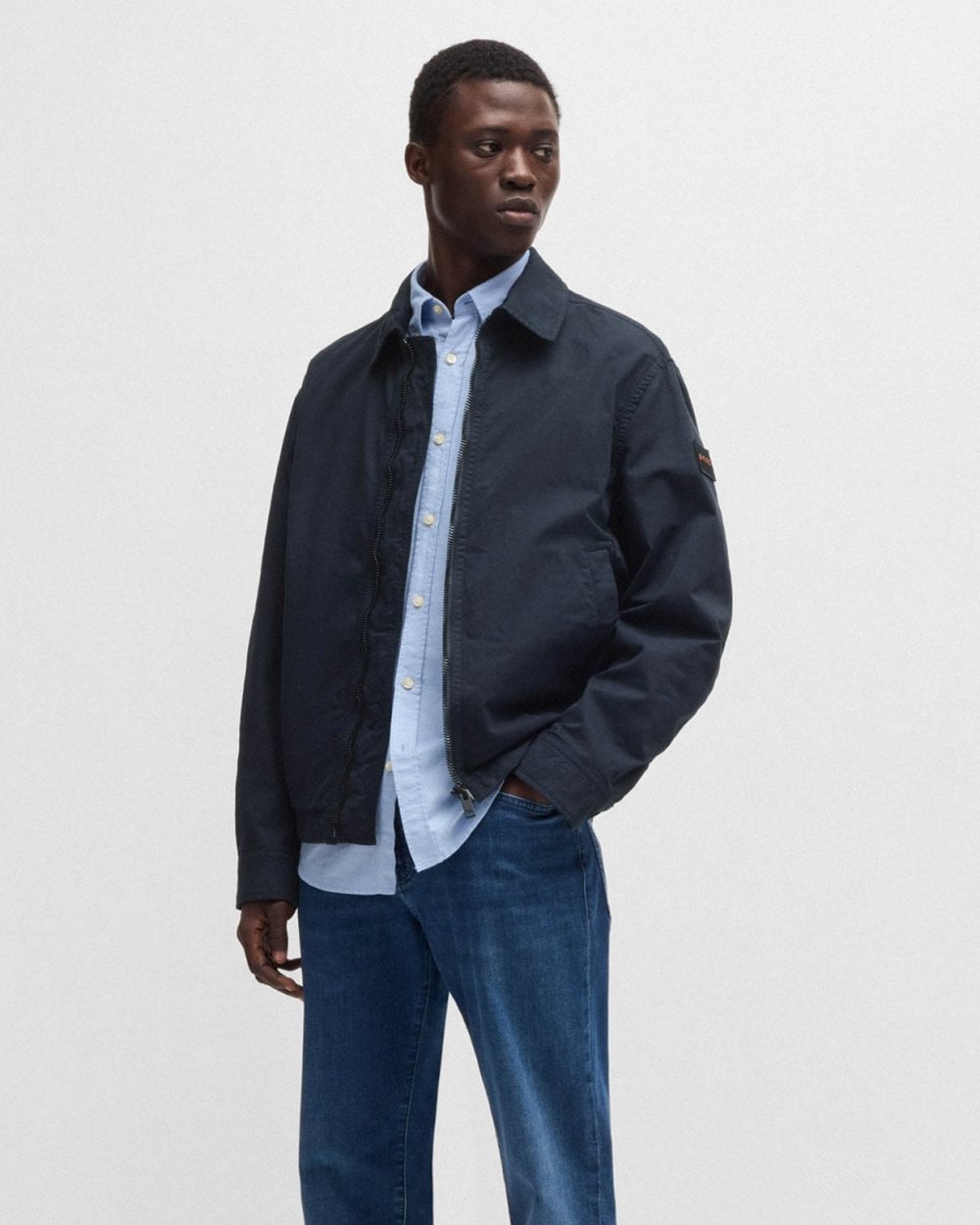 BOSS Orange BOSS Orange Ocrush-D Mens Relaxed Fit Jacket in Stretch Cotton Twill 