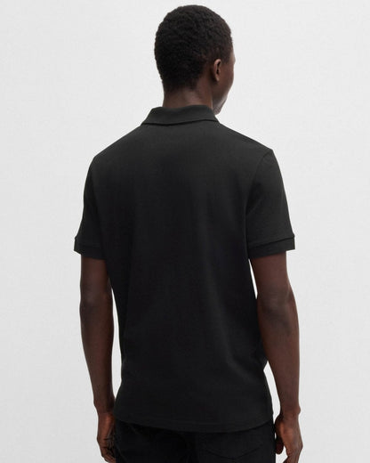 BOSS Orange Passerzip Mens Zip Placket Polo Shirt - Black 001