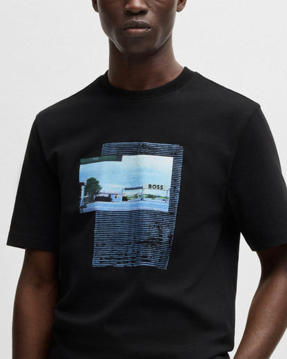 BOSS Orange Ontheway Mens Graphic Print T-Shirt - Black 001