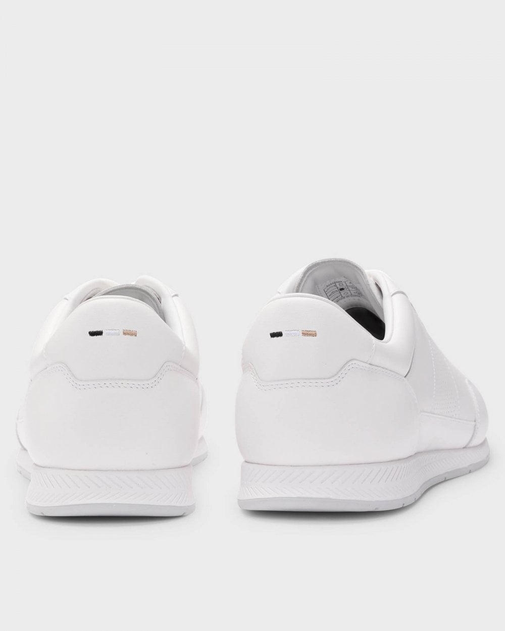 BOSS Orange Titanium Mens Nappa-Leather Trainers with Perforated Details - White 100