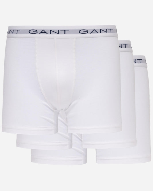 GANT Mens Slim Fit Cotton Jersey Boxer Briefs 3-Pack - 110 White