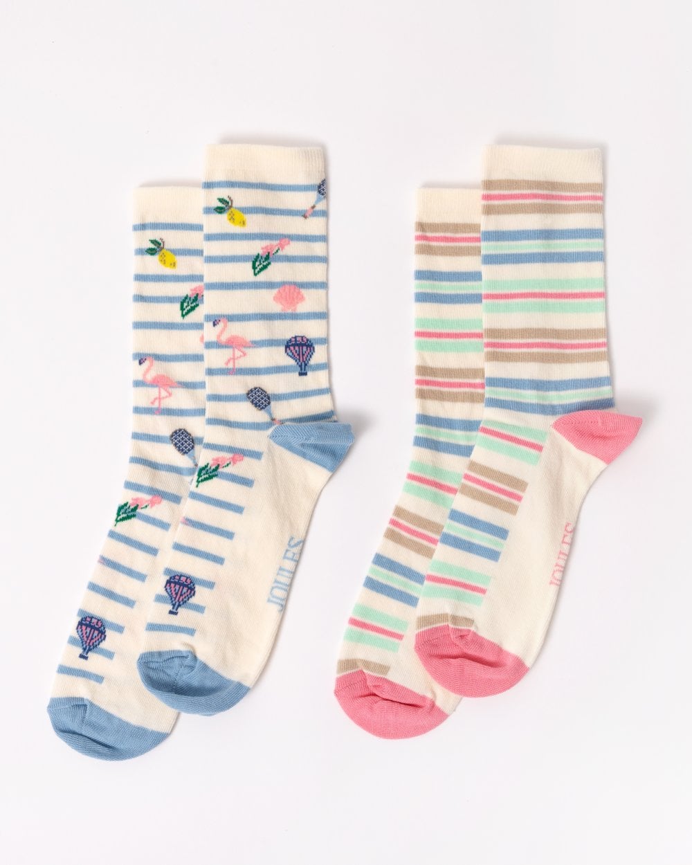 Joules Everyday 2 Pack Womens Socks - Summer Icons