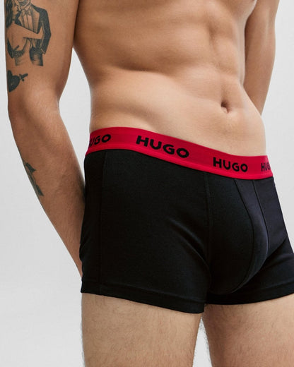 HUGO Triple Pack Mens Trunks - Red/White/Black 972