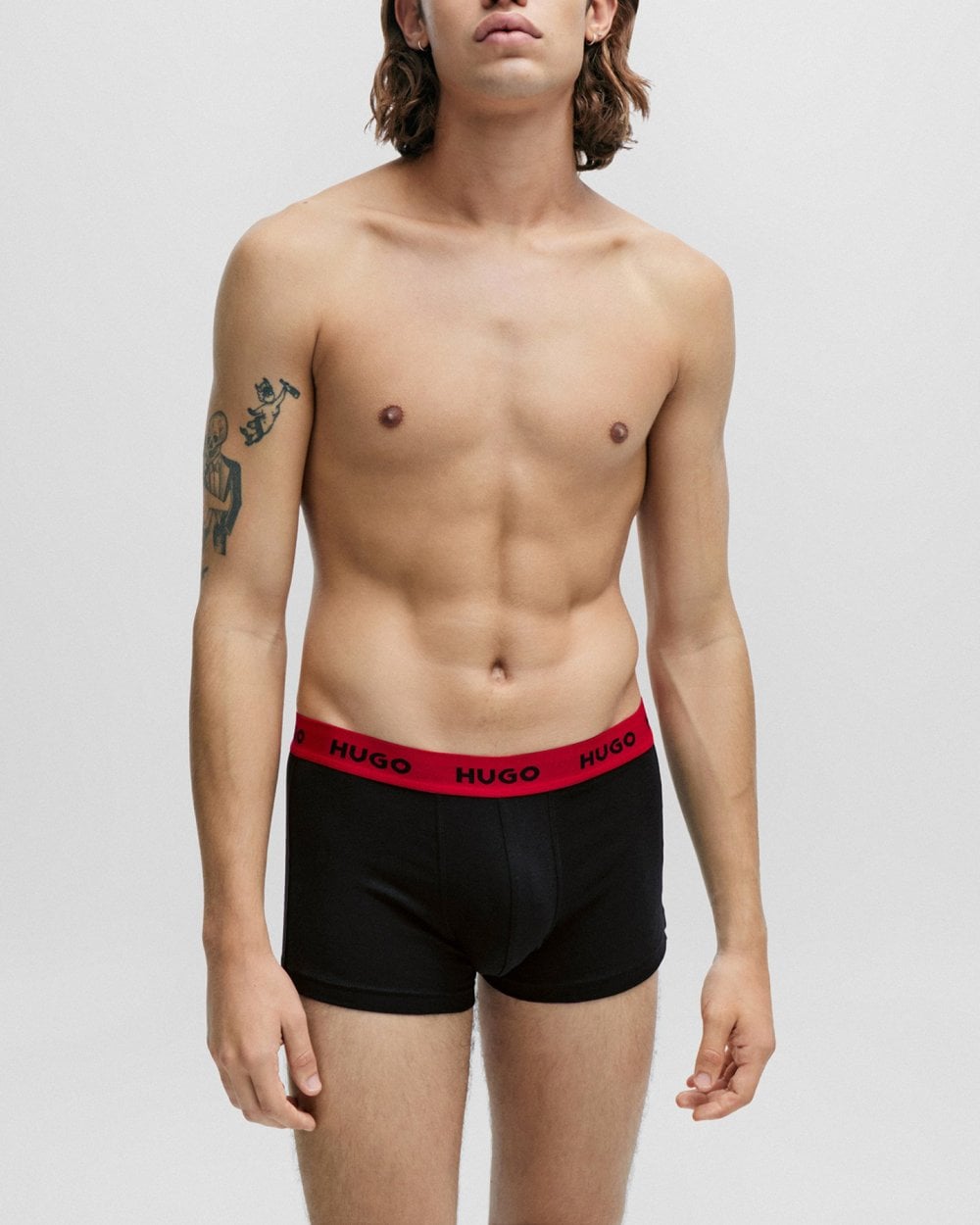 HUGO Triple Pack Mens Trunks - Red/White/Black 972