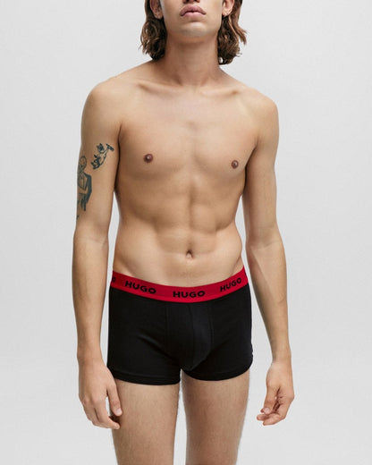 HUGO Triple Pack Mens Trunks - Red/White/Black 972