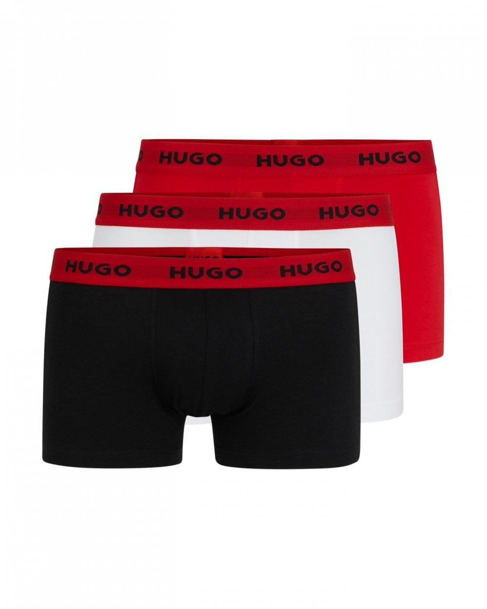 HUGO Triple Pack Mens Trunks - Red/White/Black 972