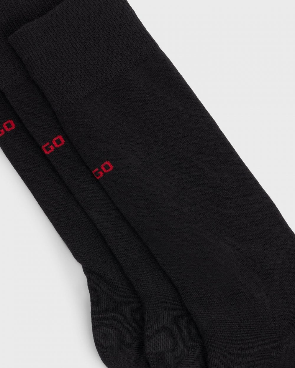 HUGO Mens 3-Pack of Regular Length Socks with Logo Details NOS - Black 001
